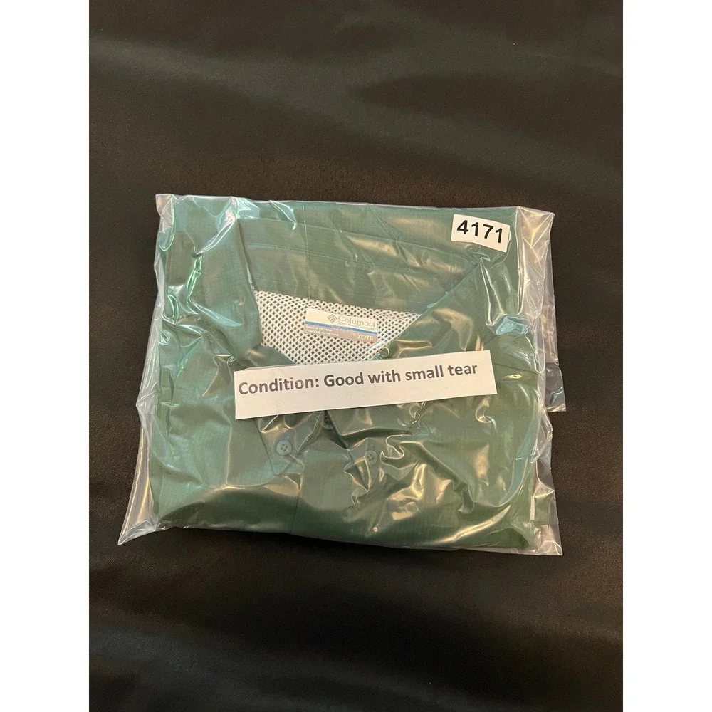 Columbia PFG USF Bulls Fishing Shirt Mens XL Green Short Sleeve Button Down